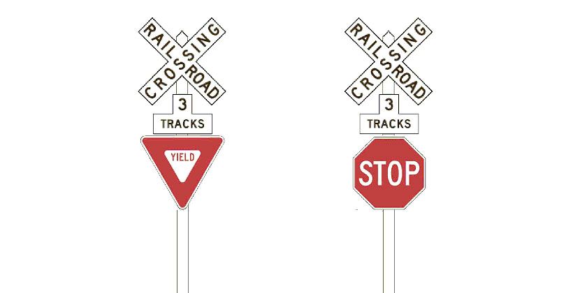 Yield or Stop sign with the Crossbuck sign - by Xzelenz Media