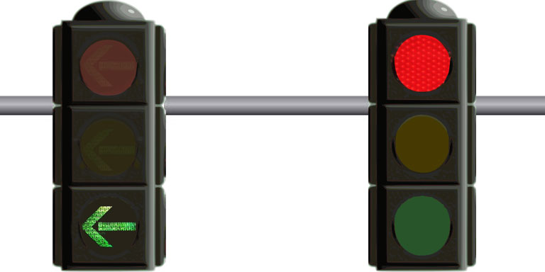 Left turn arrow signal - United States