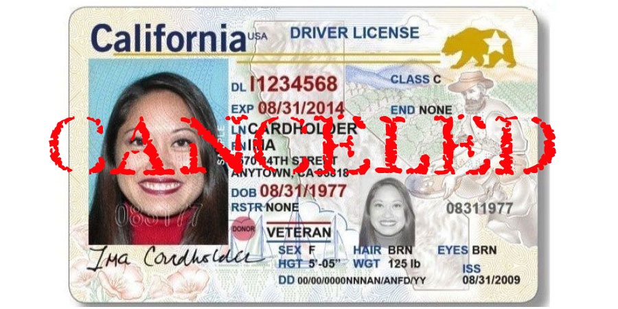 Permiso de conducir de California anulado